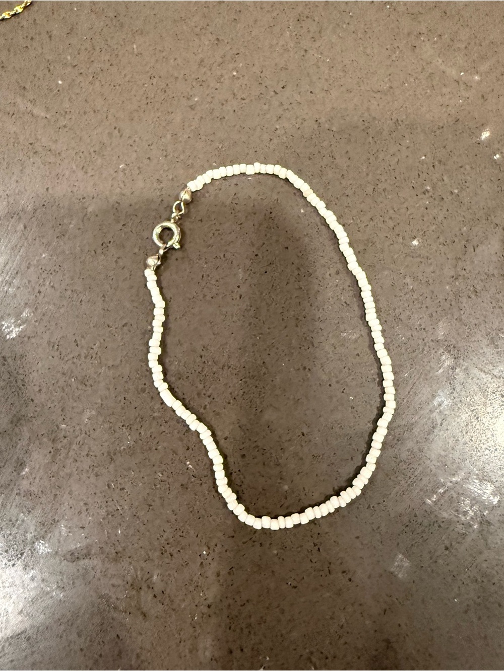 Delicate White Beaded Women's Anklet